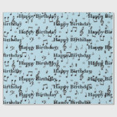 Black Musical Happy Birthday Geschenkpapier (Flach)