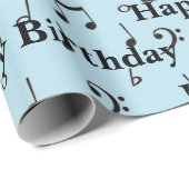Black Musical Happy Birthday Geschenkpapier (Rolleneckpunkt)