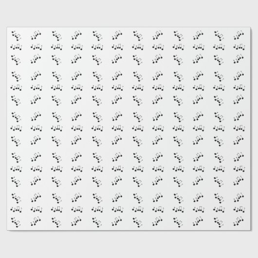 Black Musical Notes Geschenkpapier (Flach)