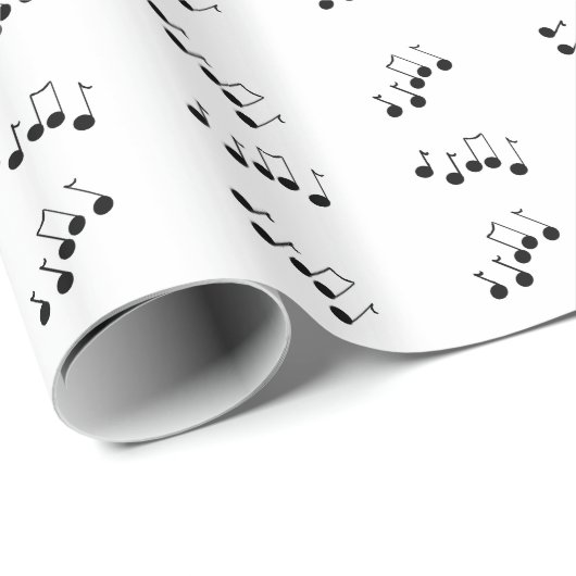 Black Musical Notes Geschenkpapier (Rolleneckpunkt)