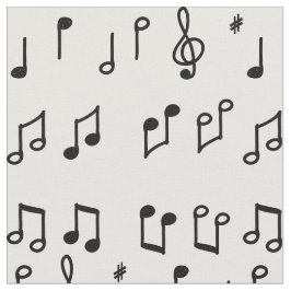 Black Musical Notes line art Stoff