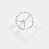 Black Musical Notes Round Peace Sign Serviette (Ecke)