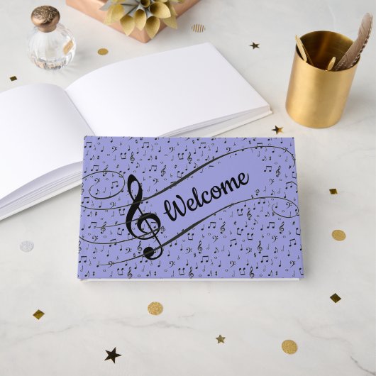 Black Musical personalisiert Gästebuch (Vorderseite Offen)