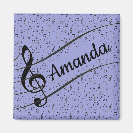 Black Musical personalisiert Magnet (Vorne)