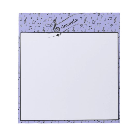 Black Musical personalisiert Notizblock (Vorderseite)