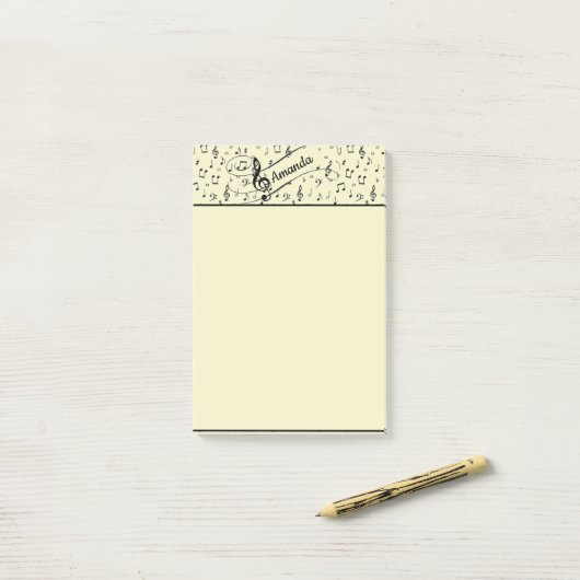 Black Musical personalisiert Post-it Klebezettel (Auf Schreibtisch)