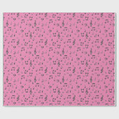 Black Musical Wrapping Paper Geschenkpapier (Flach)