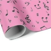 Black Musical Wrapping Paper Geschenkpapier (Rolleneckpunkt)