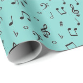 Black Musical Wrapping Paper Geschenkpapier (Rolleneckpunkt)