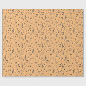 Black Musical Wrapping Paper Geschenkpapier (Flach)
