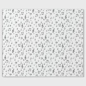 Black Musical Wrapping Paper Geschenkpapier (Flach)