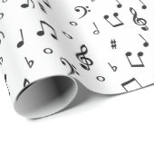 Black Musical Wrapping Paper Geschenkpapier (Rolleneckpunkt)