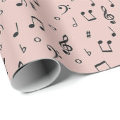 Black Musical Wrapping Paper Geschenkpapier (Rolleneckpunkt)