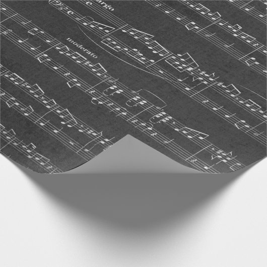 Black Musiknote Sheet Music Song Piano Musikalisch Geschenkpapier (Ecke)