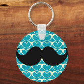 Black Mustache auf 70er Retro Hintergrund Schlüsselanhänger (Vorderseite)