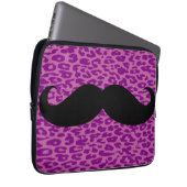 Black Mustache auf Leopard Print Laptopschutzhülle (Vorne Rechts)