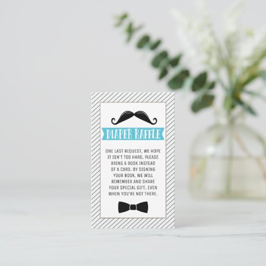 Black Mustache Litman Book Request Insert Visitenkarte (Stehend Vorderseite)