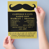 Black Mustache, Men Barbers Advertising Flyer (Hand)