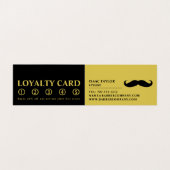 Black Mustache, Men Barbers Loyalty Card, Visitenkarten (Innenseite Aufgefaltet)