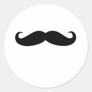 Black Mustache oder Black Mustache für Fun Geschen Runder Aufkleber