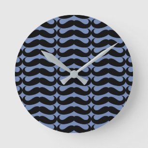 Black Mustache Runde Wanduhr