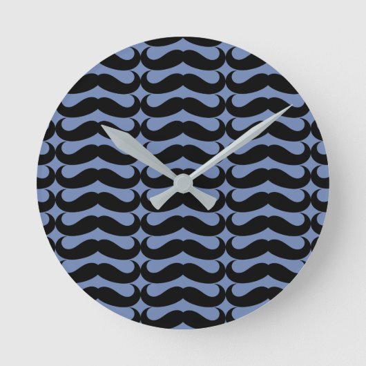 Black Mustache Runde Wanduhr (Vorderseite)