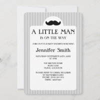Black Mustache Silhouette Little Man Baby Dusche