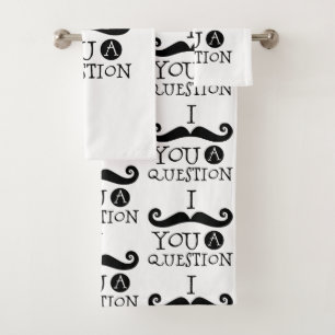 Black Mustache Spaß Badhandtuch Set