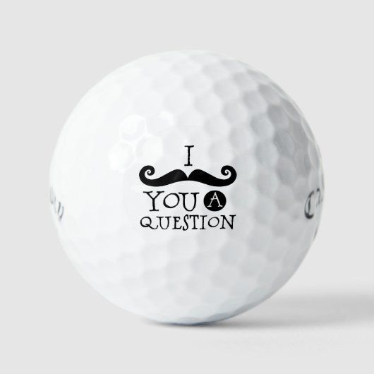 Black Mustache Spaß Golfball (Vorderseite)