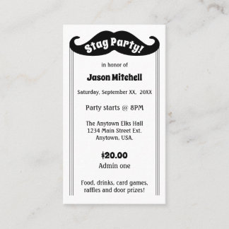 Black Mustache Stag und Bachelor Party Ticket
