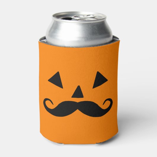 Black Mustache und Orange Pumpkin Dosenkühler (Kanne Vorderseite)