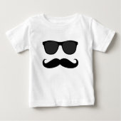 Black Mustache und Sonnenbrille Spaß Geschenk Baby T-shirt (Vorderseite)