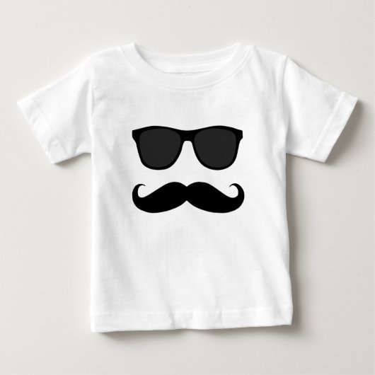 Black Mustache und Sonnenbrille Spaß Geschenk Baby T-shirt (Vorderseite)