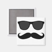 Black Mustache und Sonnenbrille Spaß Geschenk Magnet (Vorderseite/Rückseite)