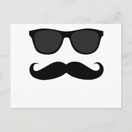 Black Mustache und Sonnenbrille Spaß Geschenk Postkarte (Vorderseite)