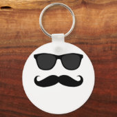 Black Mustache und Sonnenbrille Spaß Geschenk Schlüsselanhänger (Vorderseite)