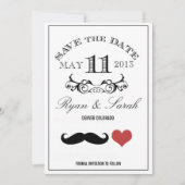 Black Mustache Wedding Day 11 Save the Date (Vorderseite)