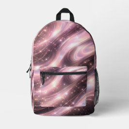 Black & muted blush space patterns AI art  Bedruckter Rucksack