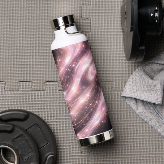 Black & muted blush space patterns AI art  Trinkflasche (Fitnesstudio (gedreht))