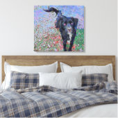 Black Mutt Digital Portrait Leinwanddruck (Insitu (Schlafzimmer))