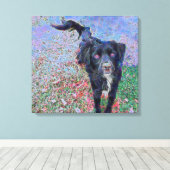 Black Mutt Digital Portrait Leinwanddruck (Insitu (Holzboden))