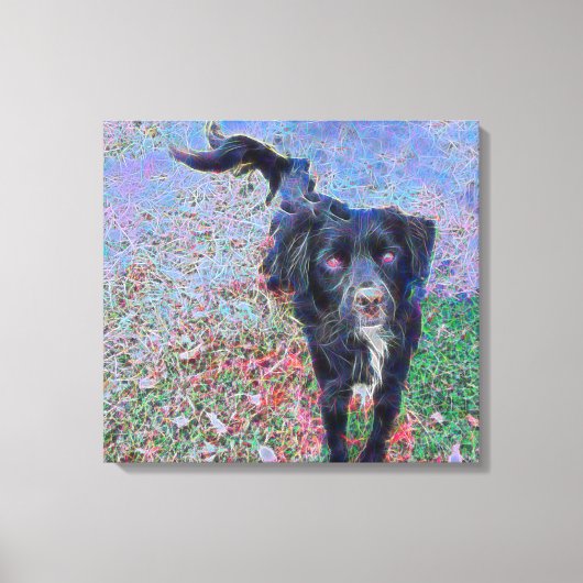 Black Mutt Digital Portrait Leinwanddruck (Vorderseite)