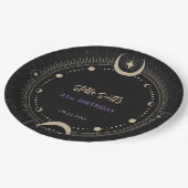 Black Mystic Celestial Moon 21. Geburtstag Pappteller (Schrägansicht)