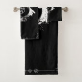 Black Mystic Fortune Teller Mystical Crystal Ball Badhandtuch Set (Insitu)