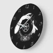 Black Mystic Fortune Teller Mystical Crystal Ball Große Wanduhr (Winkel)