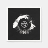 Black Mystic Fortune Teller Mystical Crystal Ball Serviette (Vorderseite)
