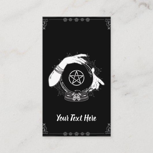 Black Mystic Fortune Teller Mystical Crystal Ball Visitenkarte (Vorderseite)