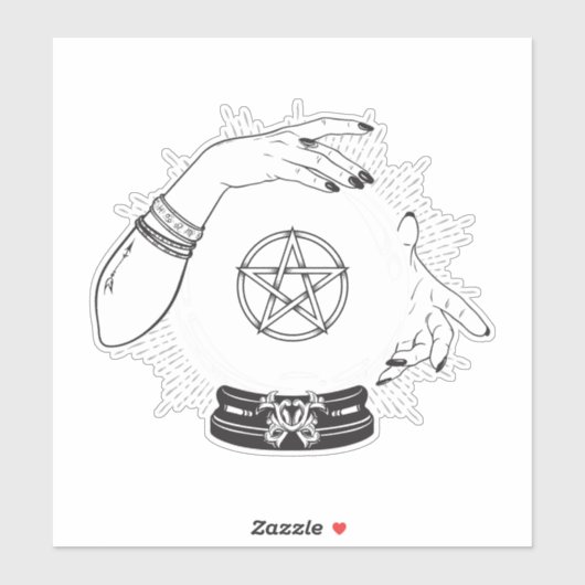 Black Mystic Fortune Teller Mystical Crystal Party Aufkleber (Blatt)