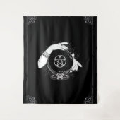 Black Mystic Fortune Teller Mystical Crystal Party Wandteppich (Vorderseite)