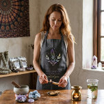 Black Mystical Holographic Spiritual Crystals  Schürze<br><div class="desc">Bring intention and style into your daily rituals with this custom spiritual crystal apron, designed for modern mystics, holistic professionals, and creative souls. Featuring a luminous crystal and botanical illustration accented with subtle celestial details, this apron blends mystical symbolism with a clean, contemporary aesthetic. Perfect for spiritual practitioners, wellness coaches,...</div>